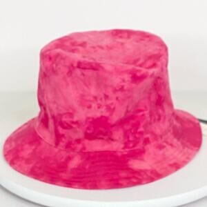 AQUA Pink Tie Dye Bucket Hat Womens OS Cotton Y2K Summer Vacation Travel NEW